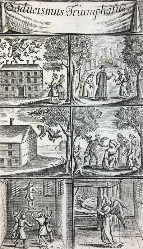 Six engravings of demons and supernatural activityPicture